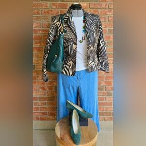 Evan Picone Black and Tan Blazer Tailored Fit